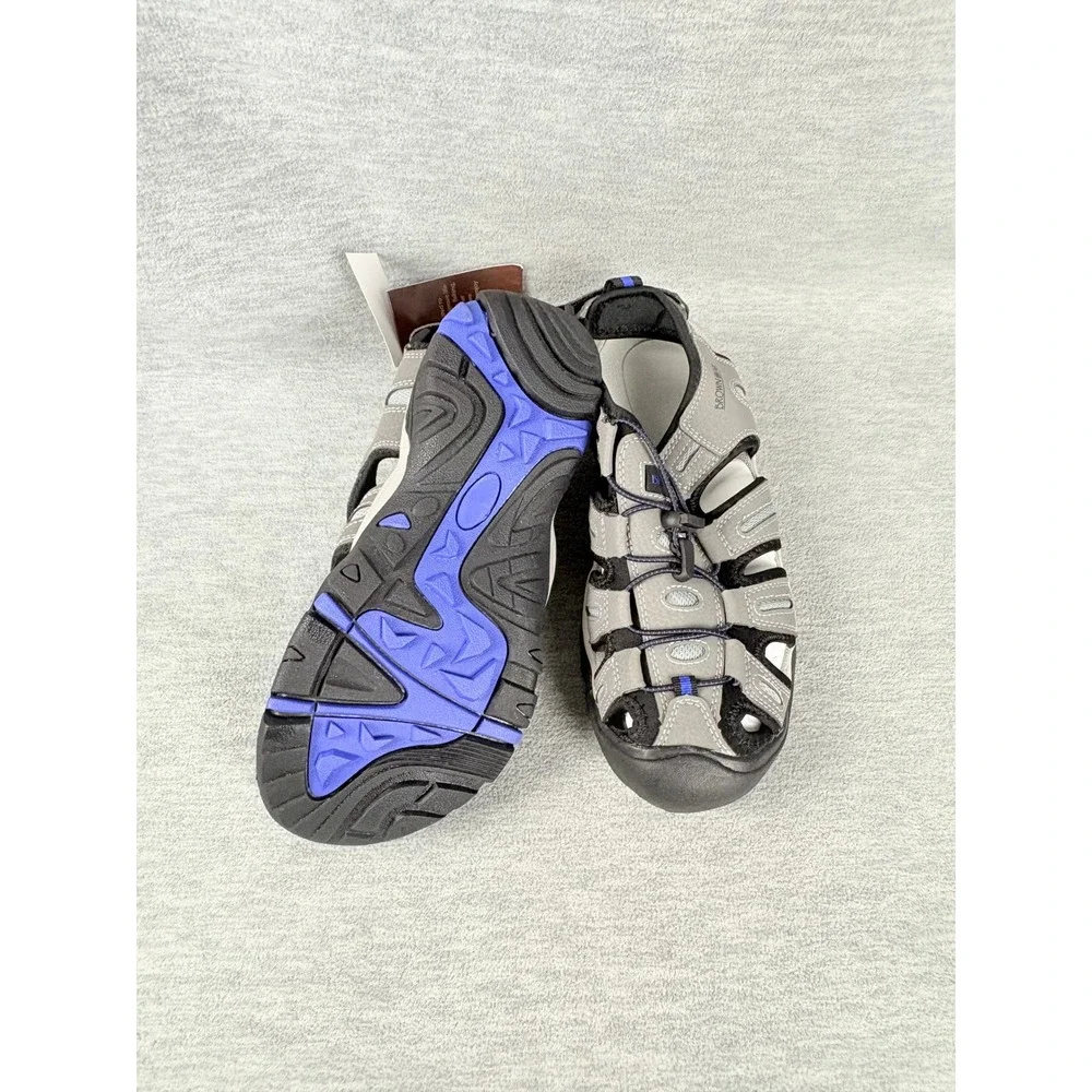 Brown Oak Sport Sandals Mens 8 Grey Black Blue Hiking Outdoors Waterproof
